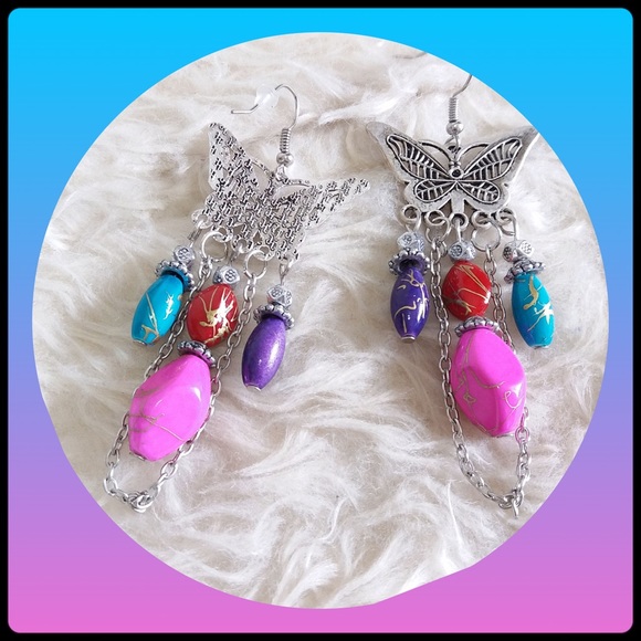 💖NEW Silver Butterfly Multi Color Beads - Picture 2 of 4